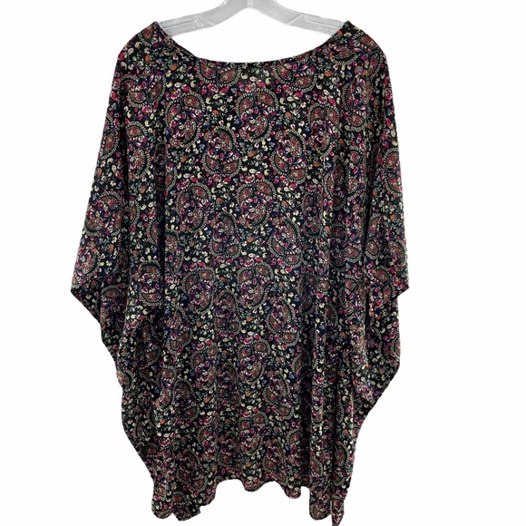 Westbound Multicolor Floral Paisley Print Kimono Top Size 2X - Picture 6 of 6